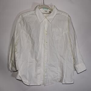 Riders By Lee White 100% Cotton Button Down Office Top Size XL